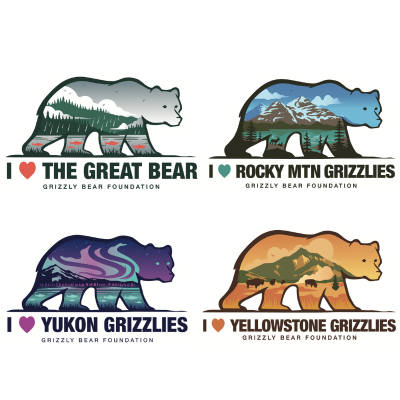I ♥ GRIZZLIES Sticker Pack (5" x 3")